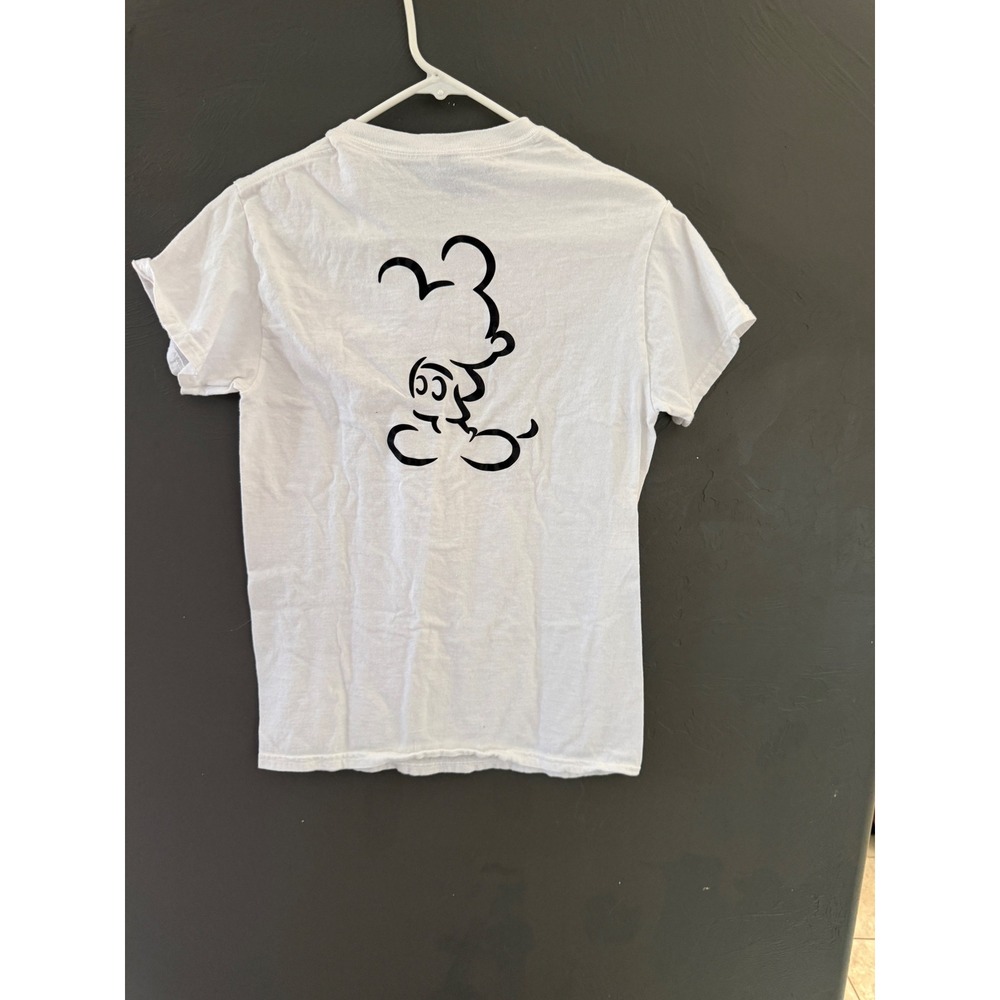 Gildan Kids White Heavy Cotton Abstract Mickey Mouse‎ Graphic T-Shirt Small S